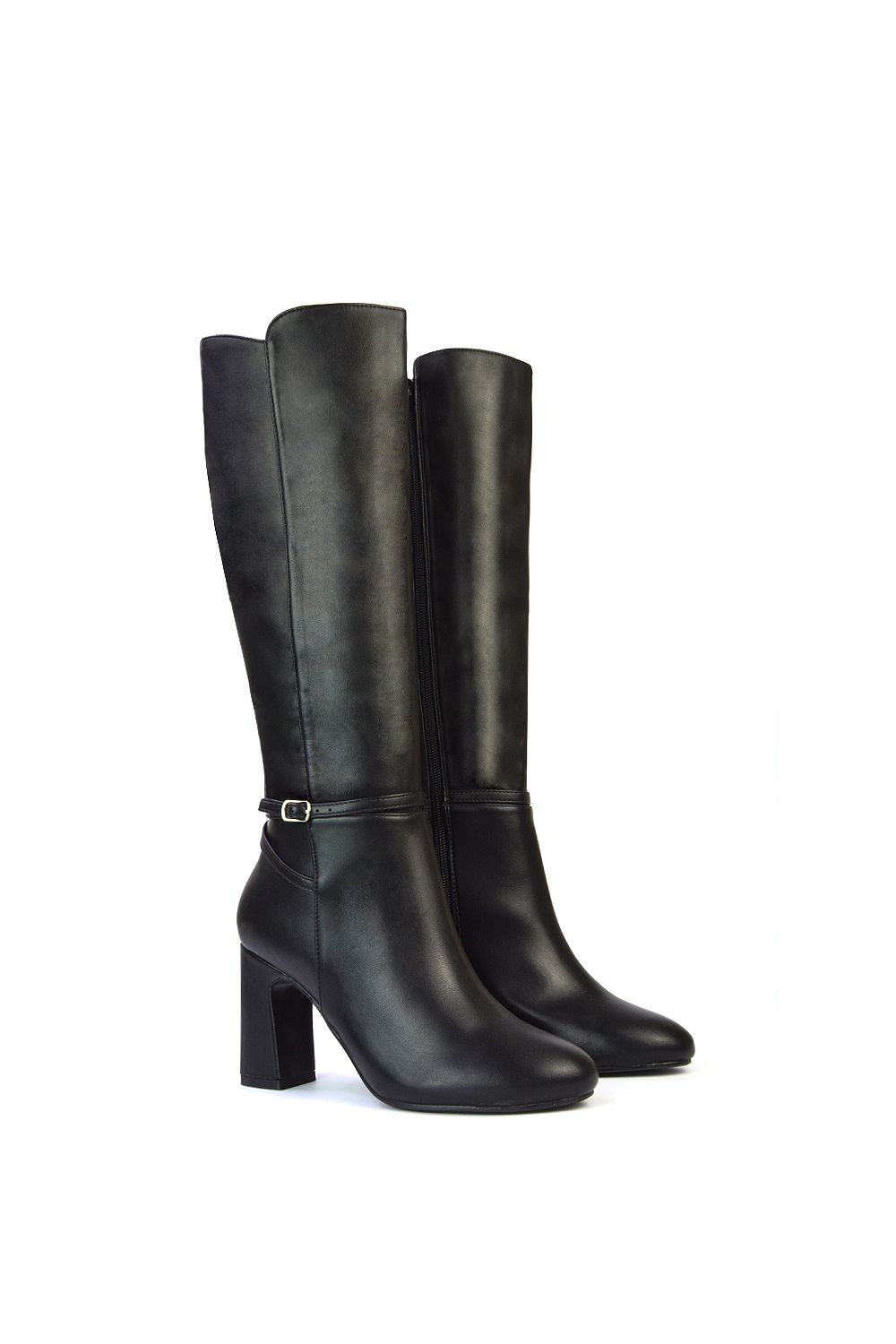 XY London Olly' Knee High Boots With Block Mid Heel