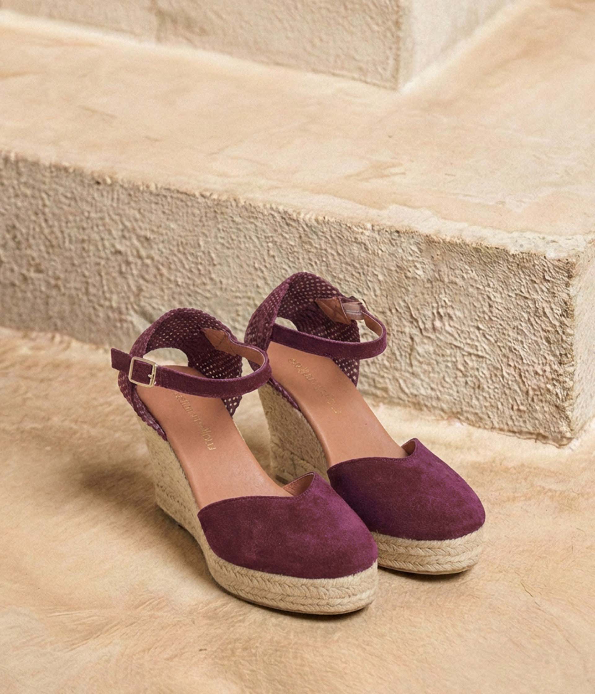 Espadrilles compensées prune Kimy