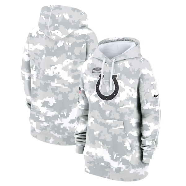 Indianapolis Colts Nike Women's 2024 Salute To Service Club Fleece Pullover Hoodie - Arctic Camo