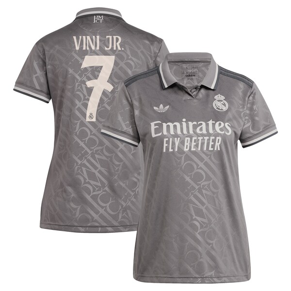 Vini Jr. Los Merengues adidas Originals Women's 2024/25 Third Replica Player Jersey - Charcoal/White