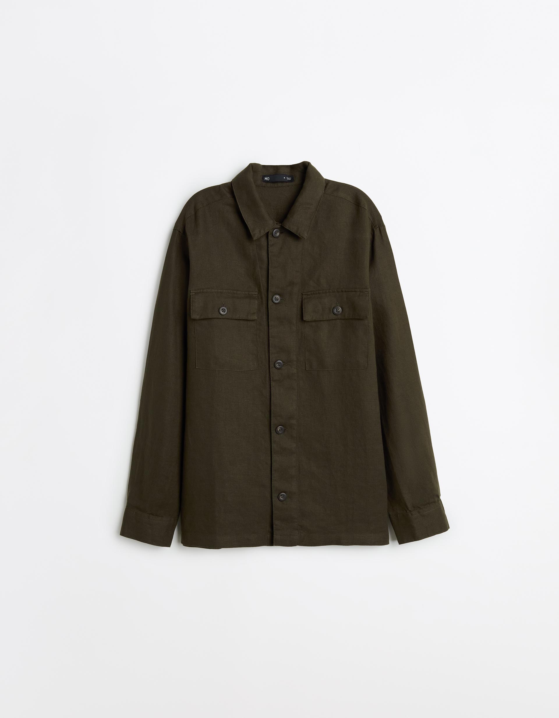Sobrecamisa 100% Linho, Homem, Verde Escuro