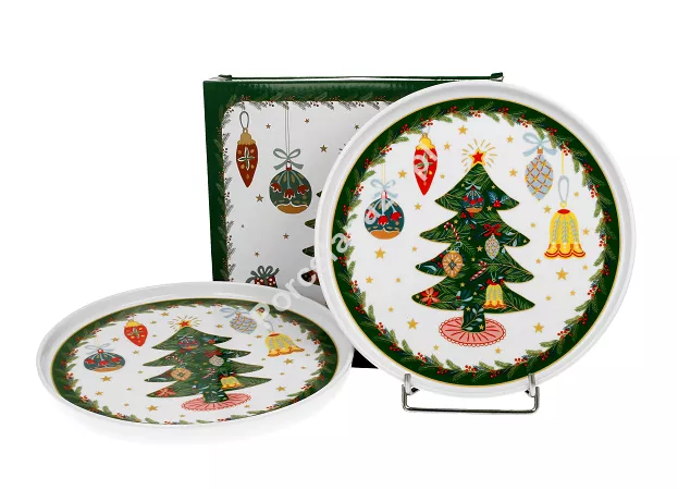 Komplet 2 talerzy deserowych 20 cm Duo - Around Christmas Tree 15.ACHT.K2TD