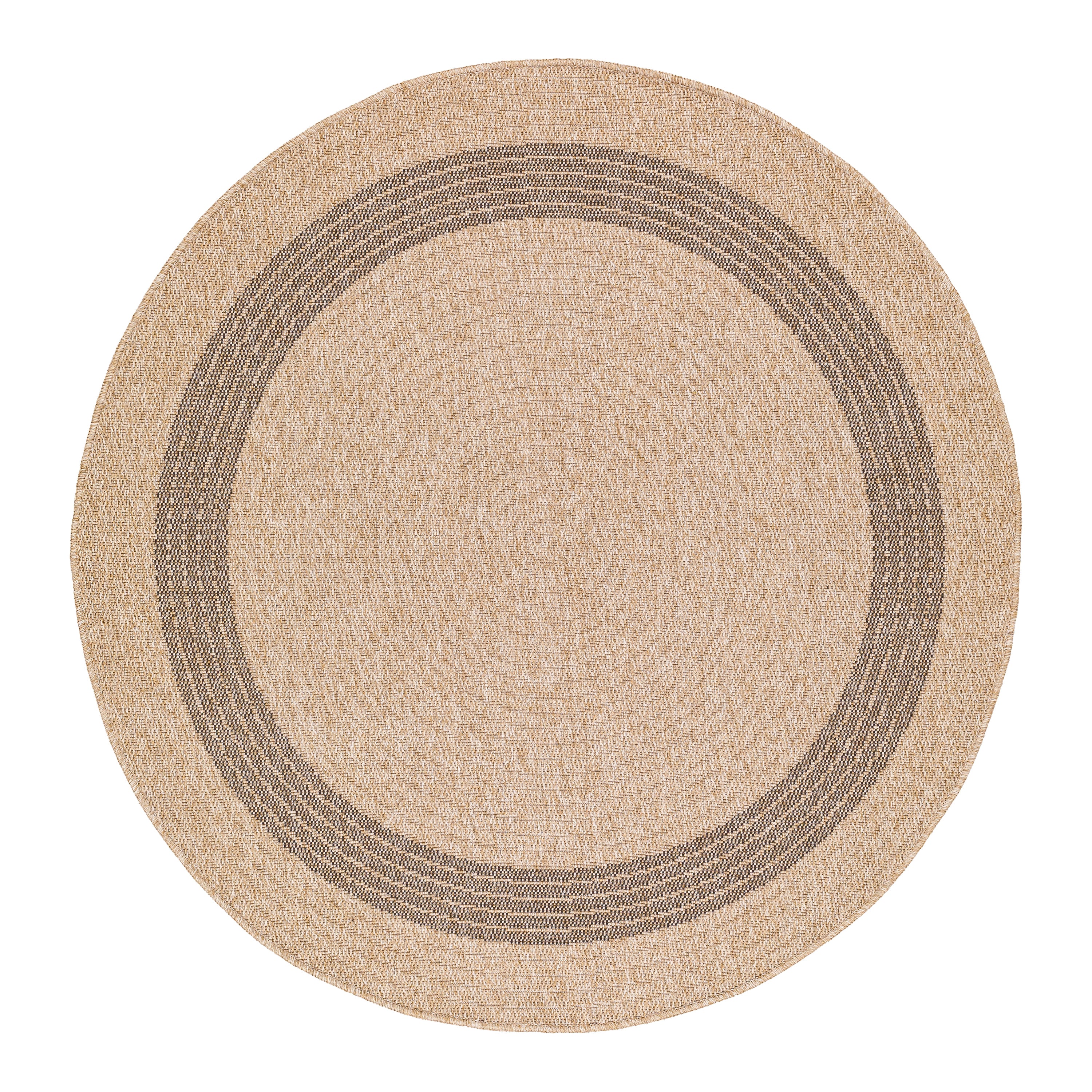 by fonQ Core Vloerkleed Ø 160 cm - Zand/Zwart