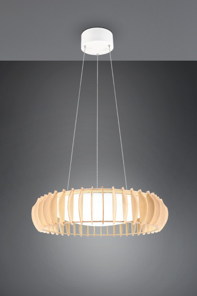 Lampa wisząca MONTE jasne drewno LED 1x40W Odcienie bieli 4700lm RL