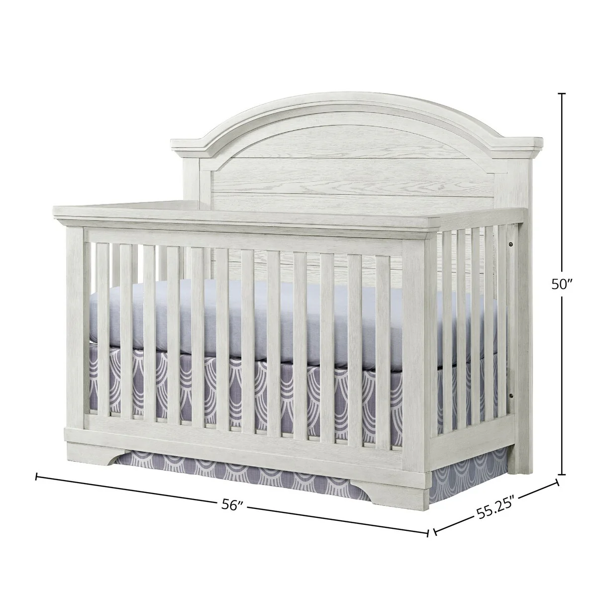 Foundry 56 Wide Arch Top Convertible Crib, White Dove