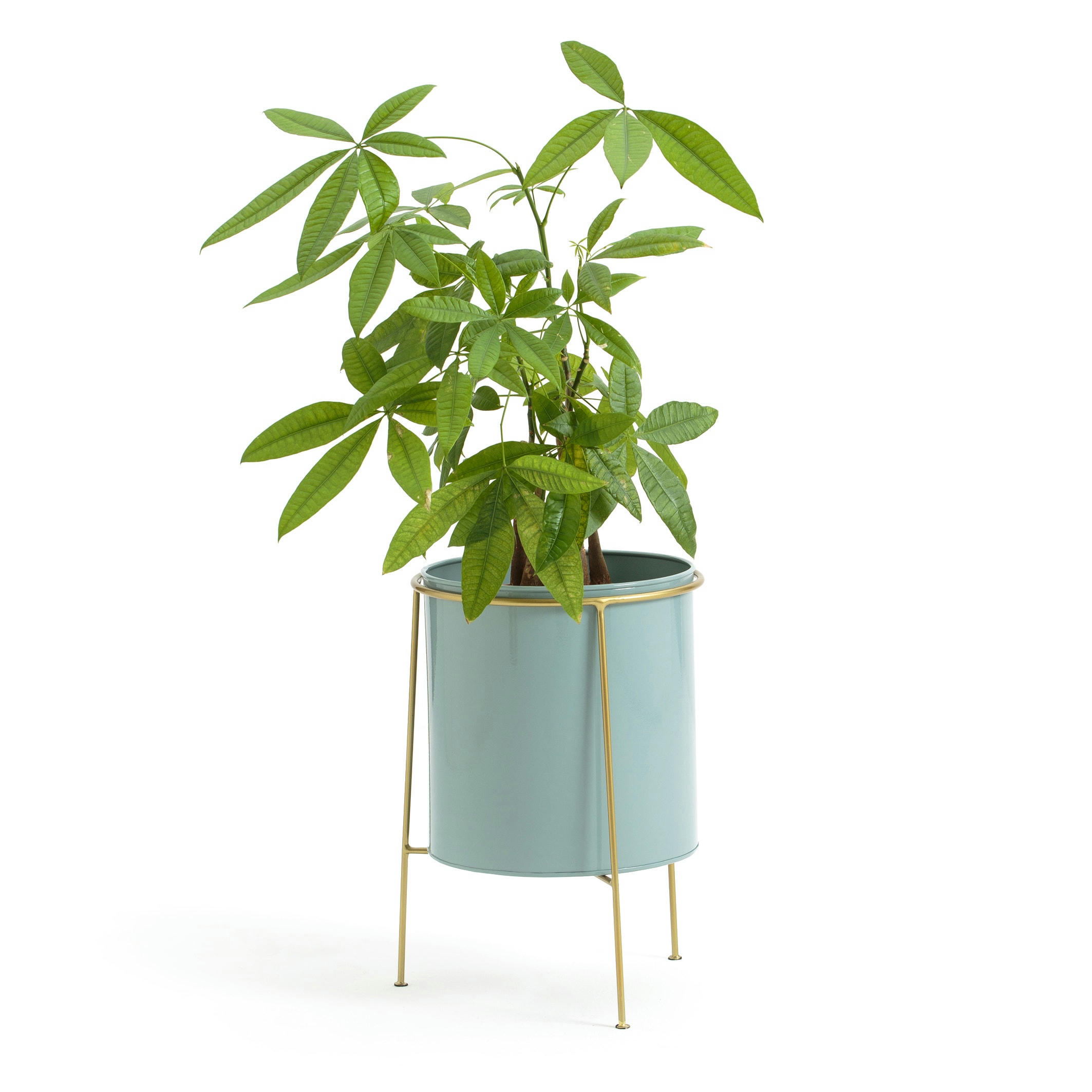 Cache-pot sur pied métal fer laiton Ø30 cm Inaya