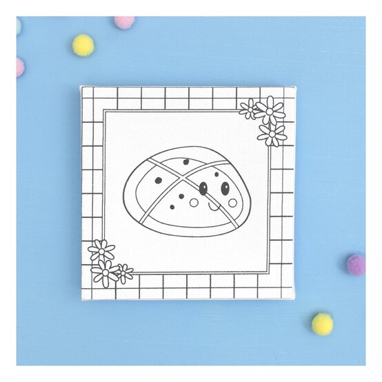 Mini Hot Cross Bun Colour-in Canvas