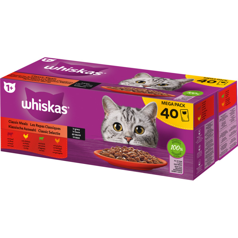 Patée pour chat 1  Les Repas Classique en sauce 85 g 40 pièces WHISKAS