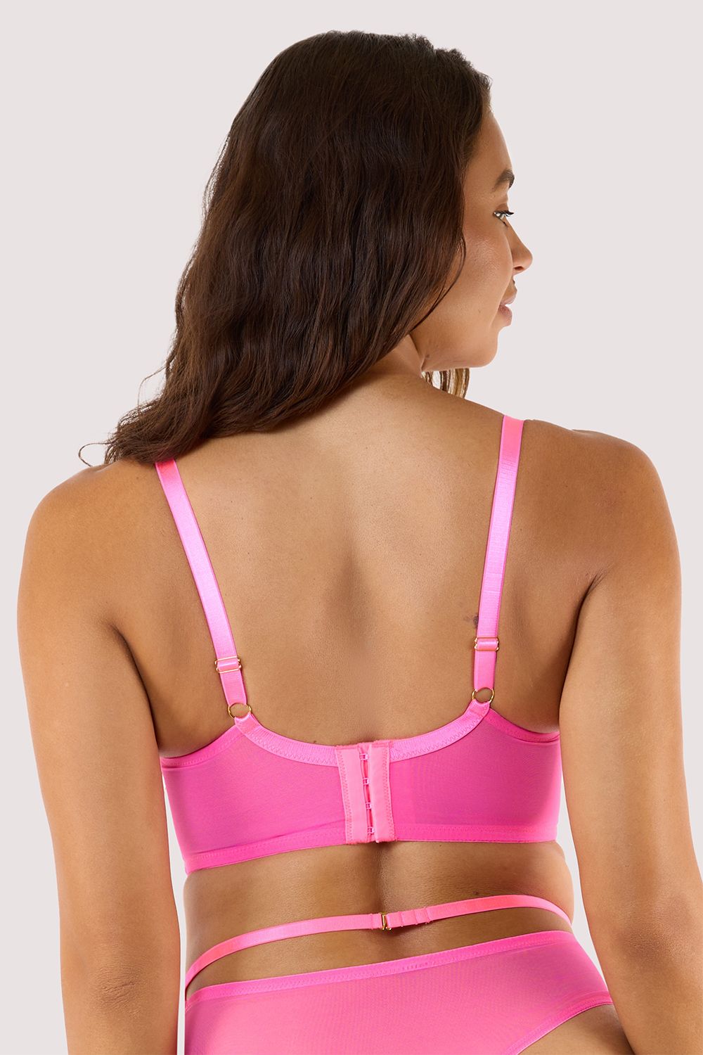 Playful Promises Eddie Neon Pink Crossover 'Balconette Bra'