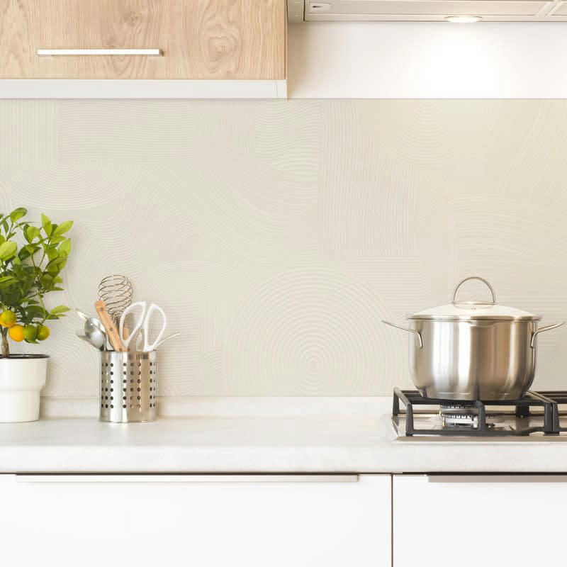 JARDIN JAPONAIS SABLE - Crédence cuisine Lot de 2 crédences ALU L120xH50cm Beige Japon