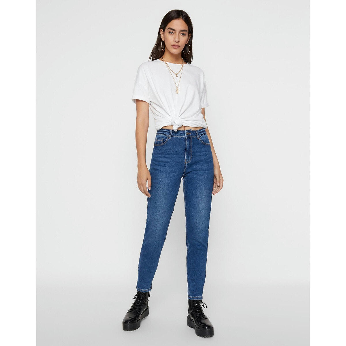 Jean mom, taille haute