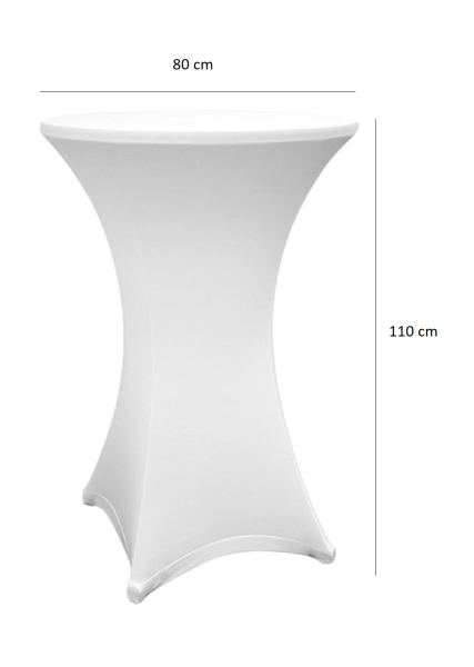 Pokrowiec Stretch Na Stół Koktajlowy Cateringowy 80-85cm 1szt Biały