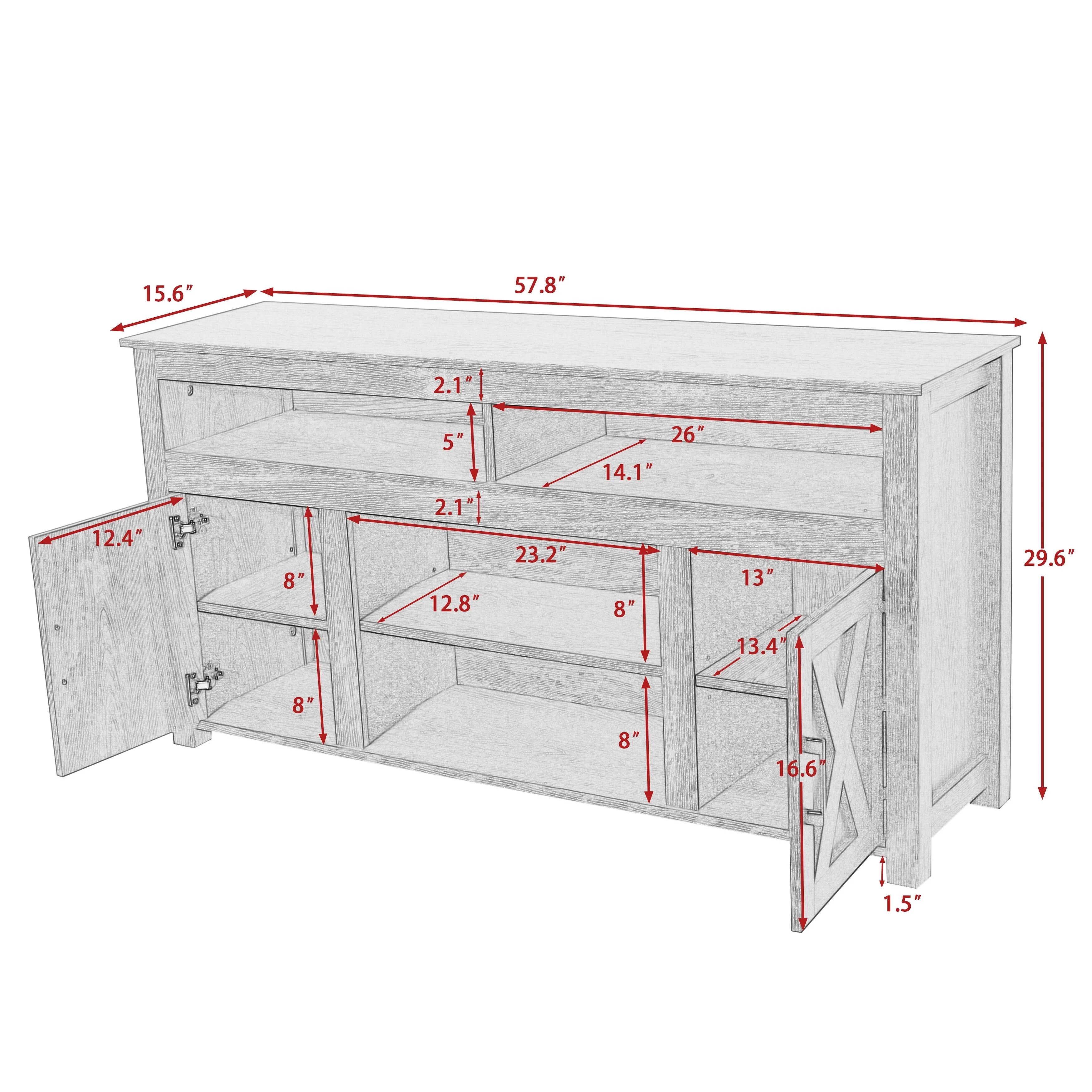 TV Stand for TVs up to 60 Farmhouse Media Console