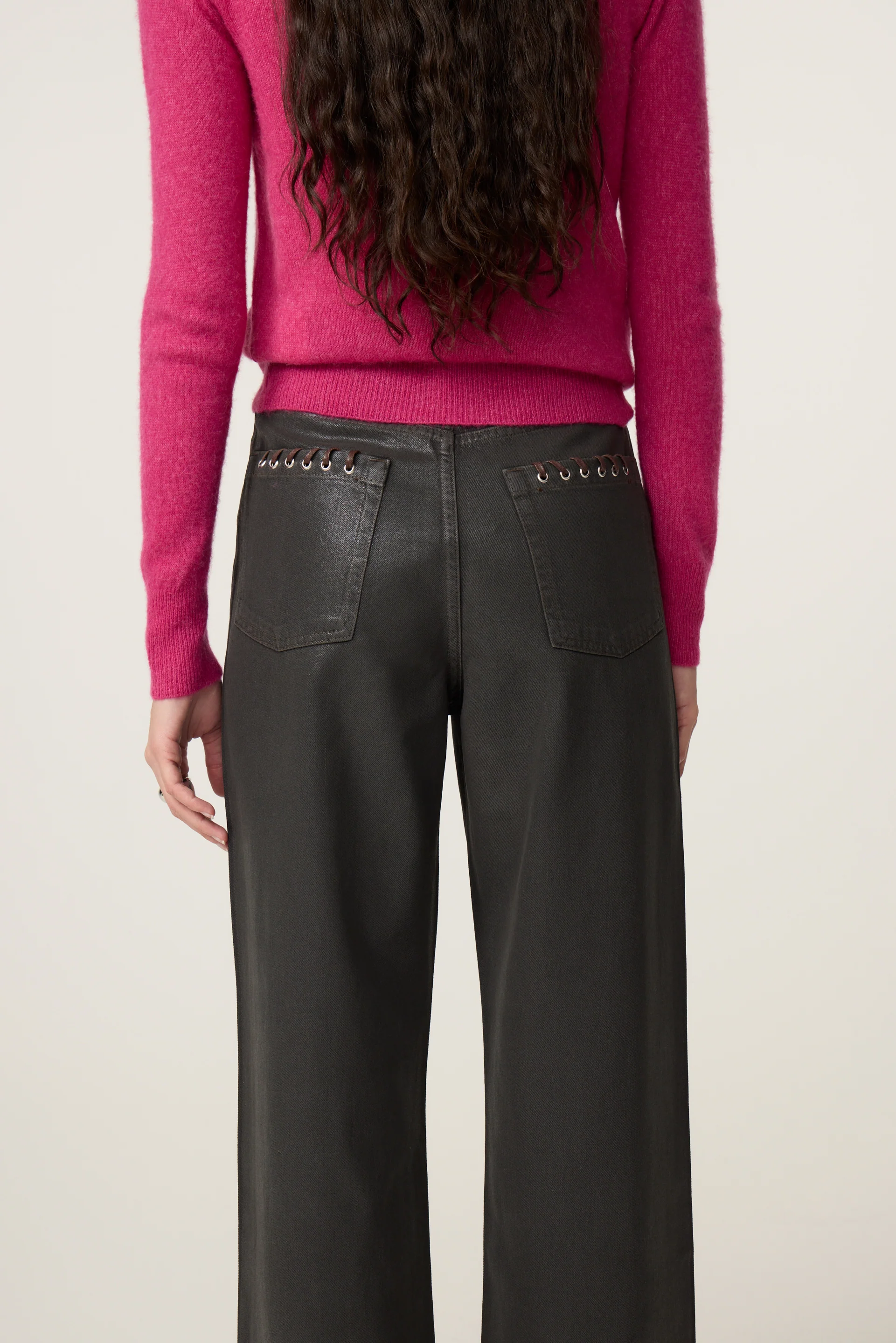 Zoe Boyfriend Jeans | Waxed Brown