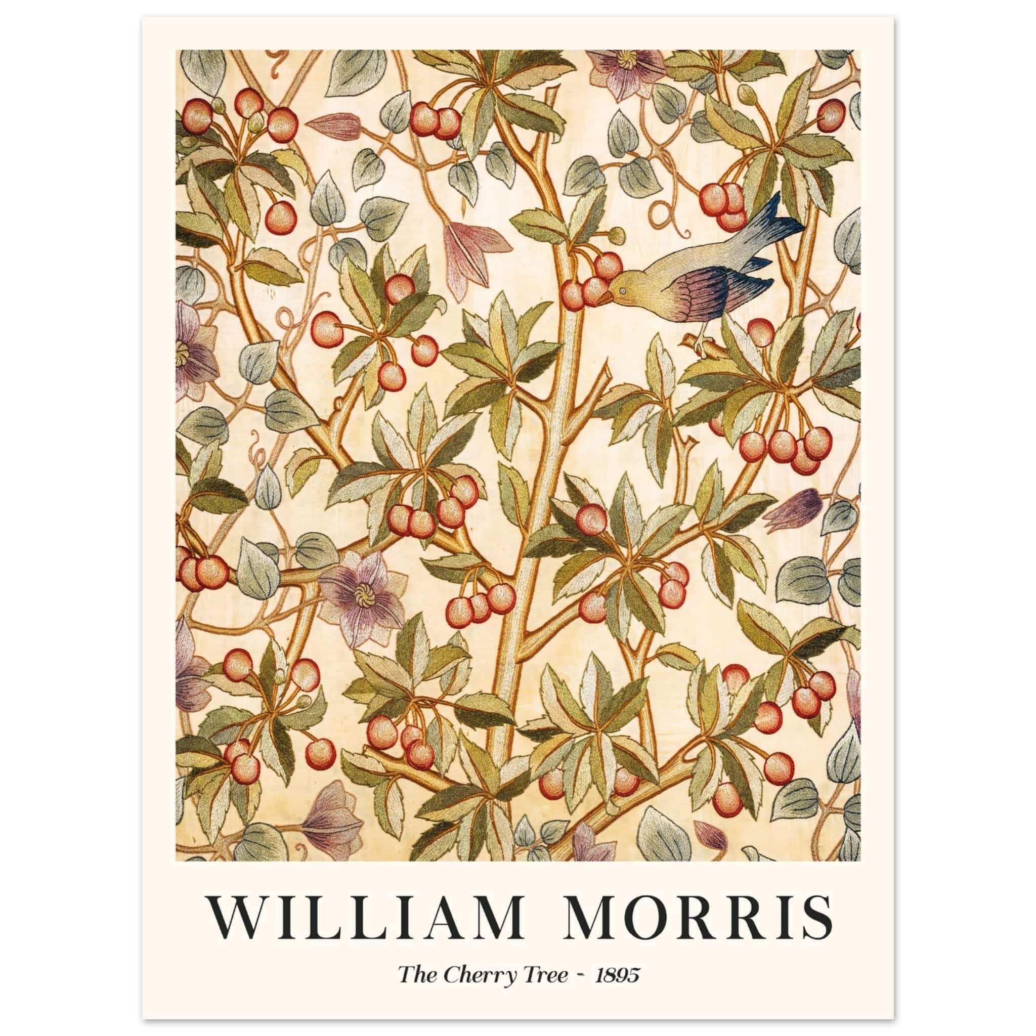 Artfulprints Poster William Morris - The cherry tree 1895  - 30x40 cm - Groen