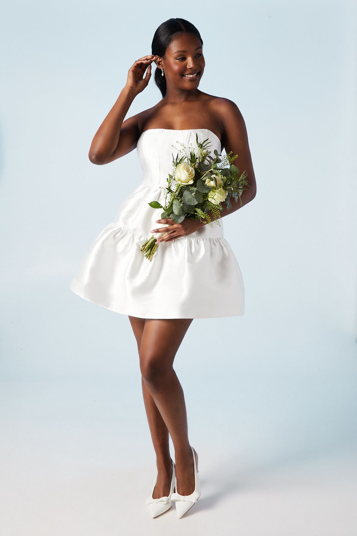 Coast Corset Bandeau Twill Full Skirted Mini Dress