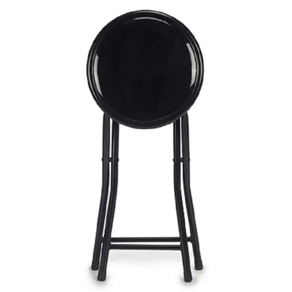 Giftdecor Bijzet krukje/stoel - Opvouwbaar - zwart - 45cm