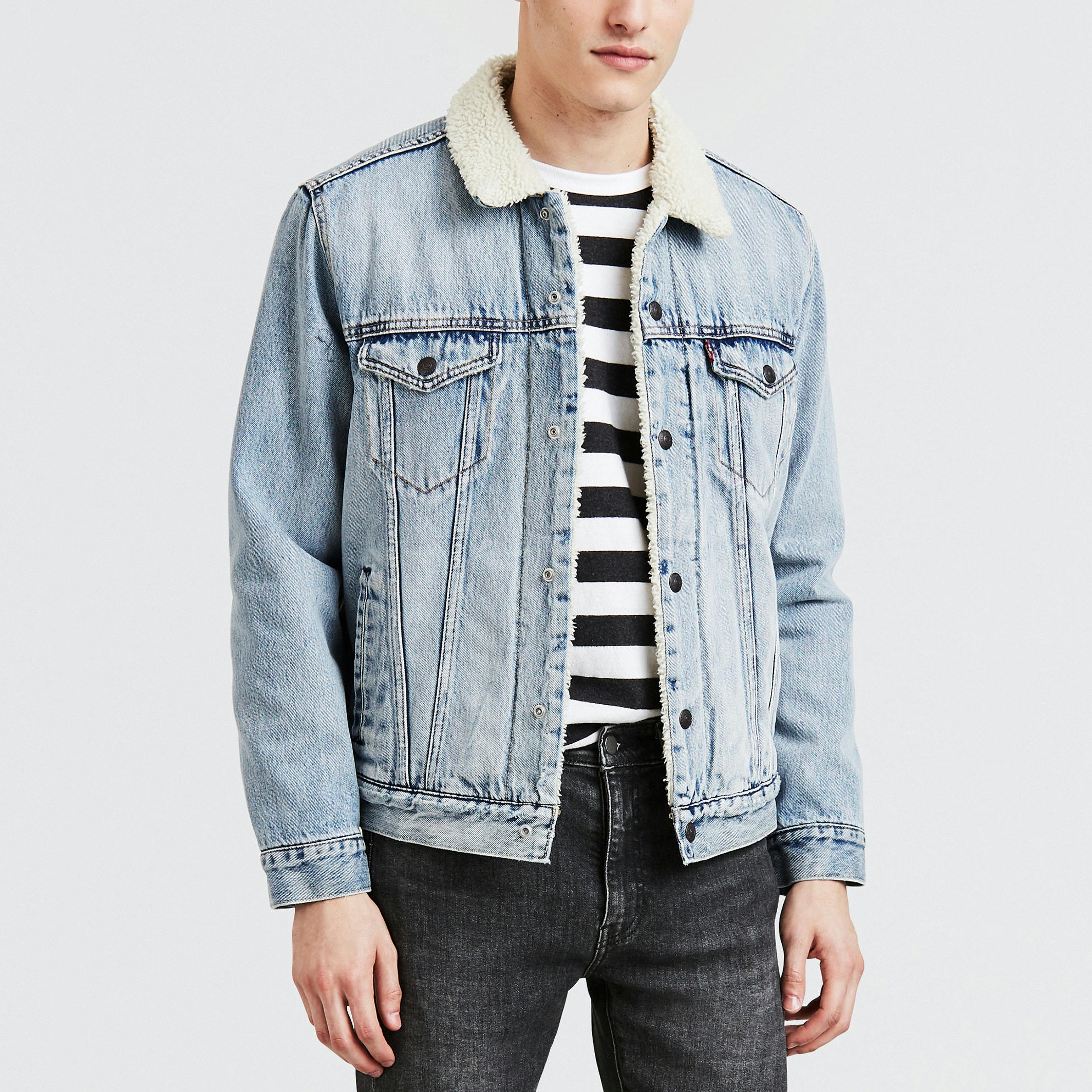 Veste en jean Trucker Sherpa
