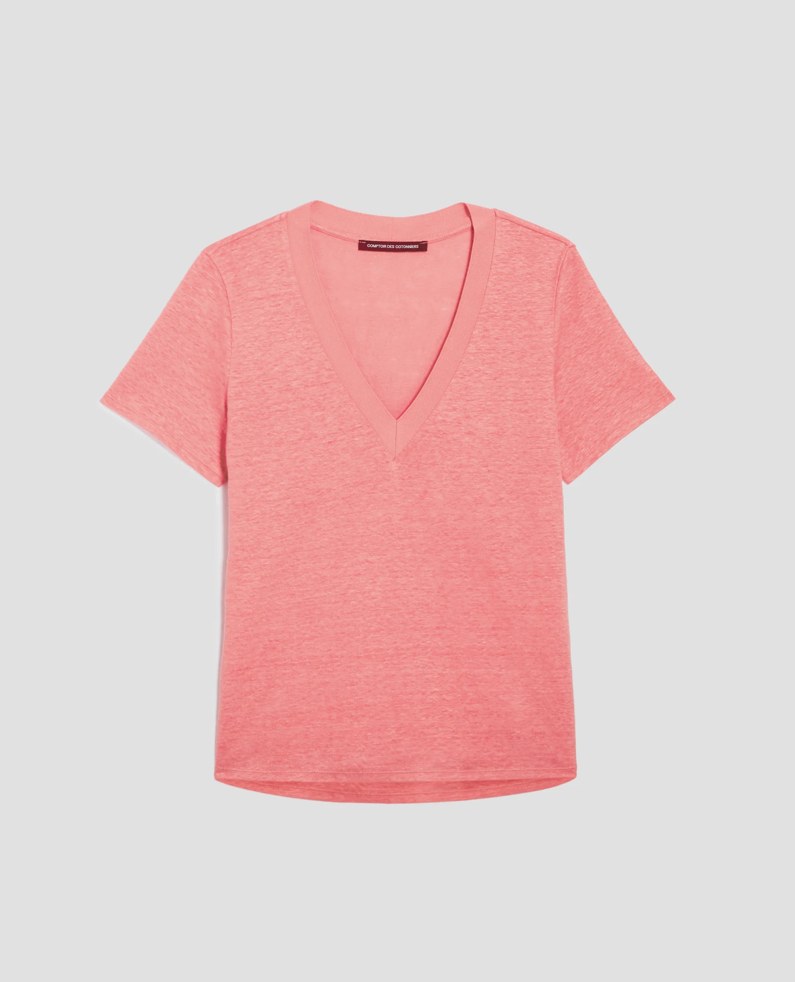 T-shirt col V en lin SARAH