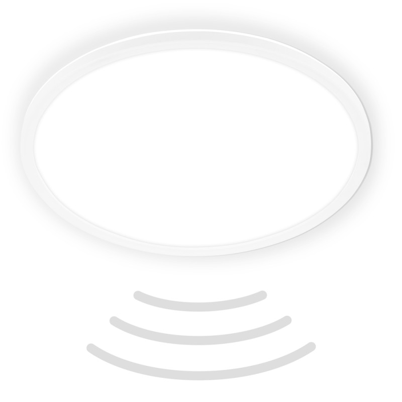 Plafonnier LED blanc avec détecteur de mouvement IP44 blanc neutre 3000 lm 22 W BRILONER