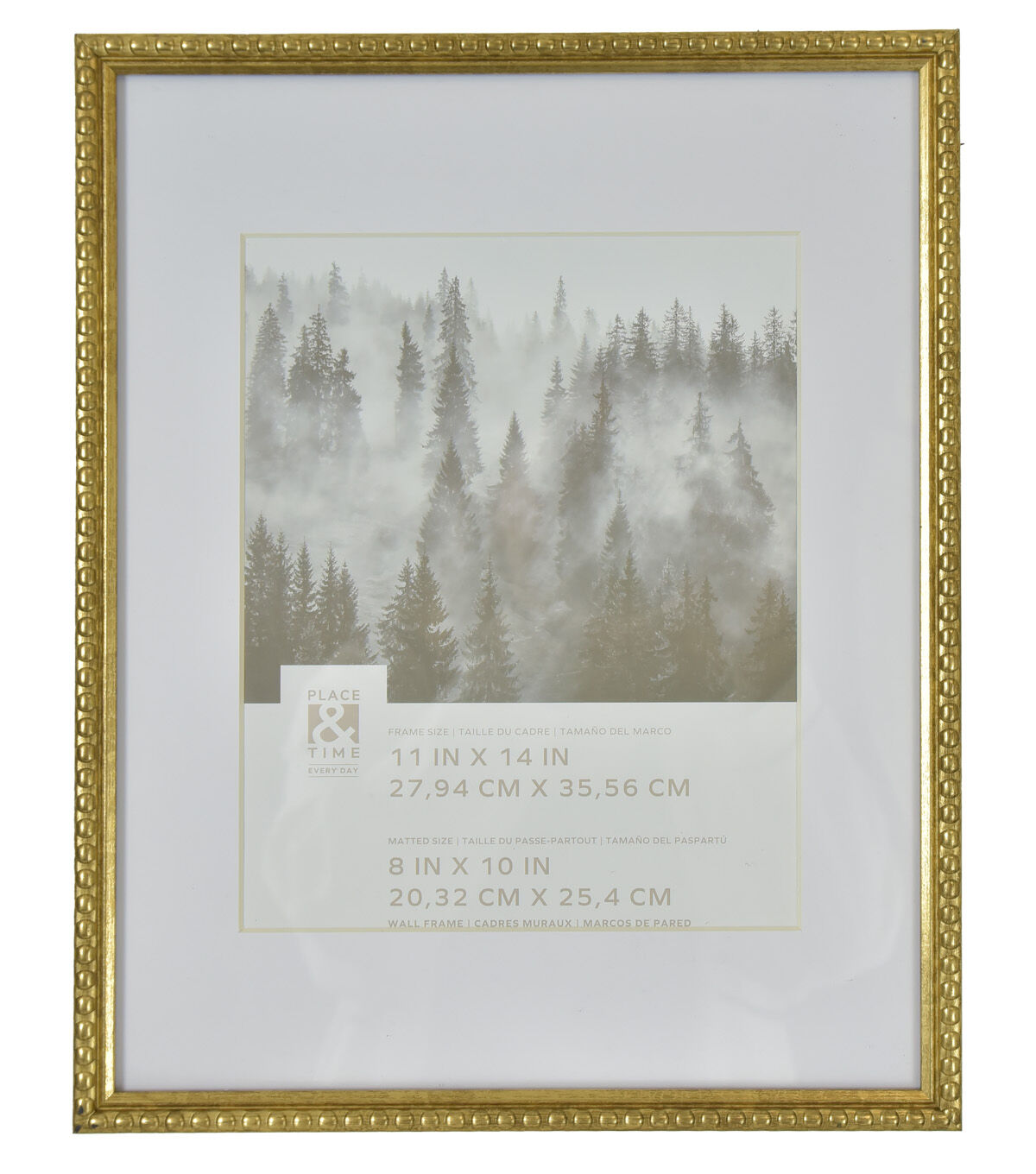11 x 14 Matted to 8 x 10 Gold Wall Frame by Place & Time