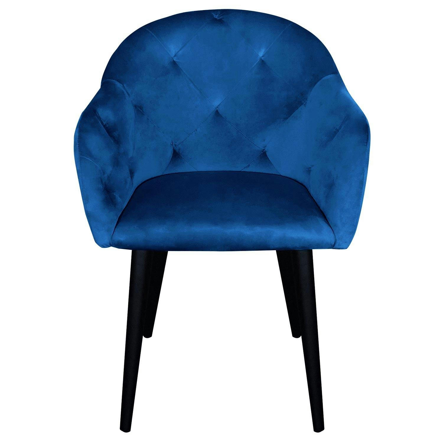 HONORINE - Fauteuil velours bleu