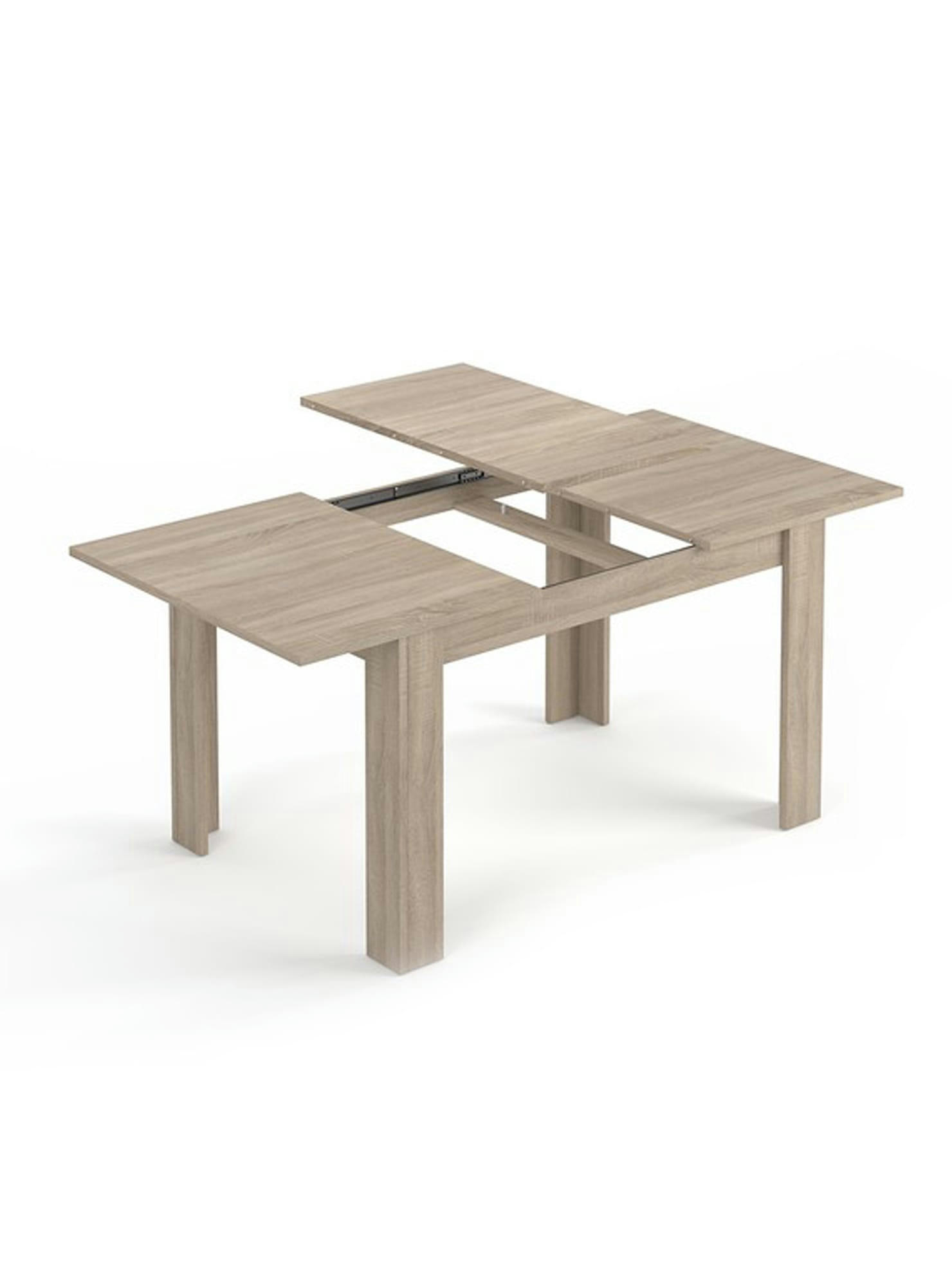MIDLAND - Table extensible effet bois 140/190x90 cm chêne