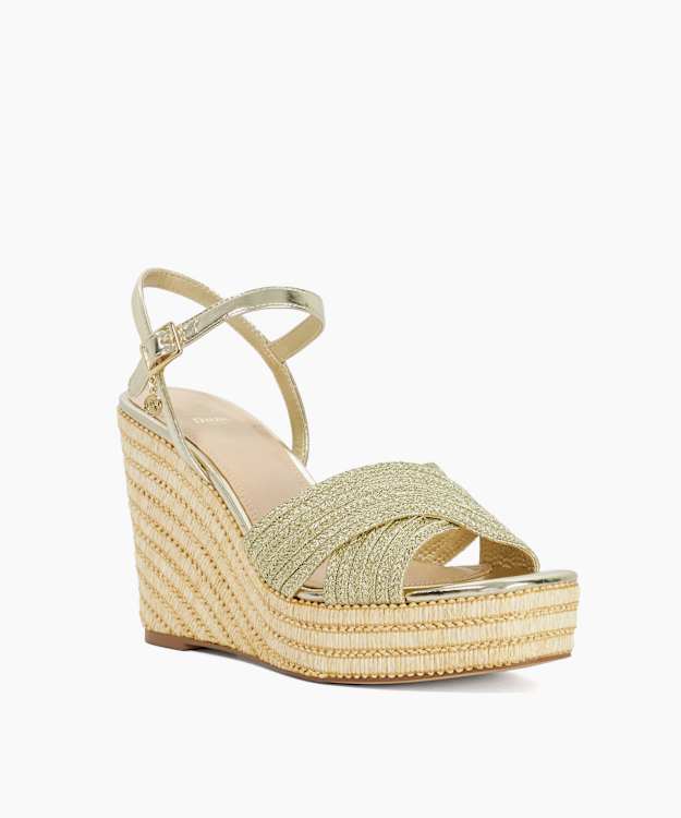 Kava Gold - Raffia Wedge Sandals
