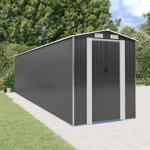 NNEVL Garden Shed Anthracite 192x772x223 cm Galvanised Steel