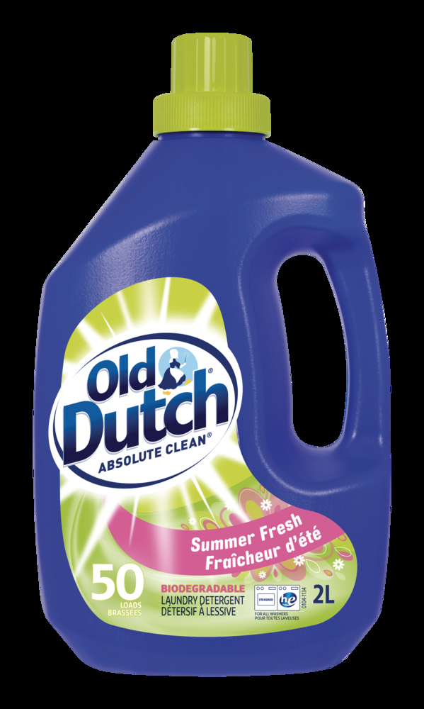 Old Dutch Absolute Clean Liquid Laundry Detergent, Summer Fresh Scent, 50-Load, 2-L