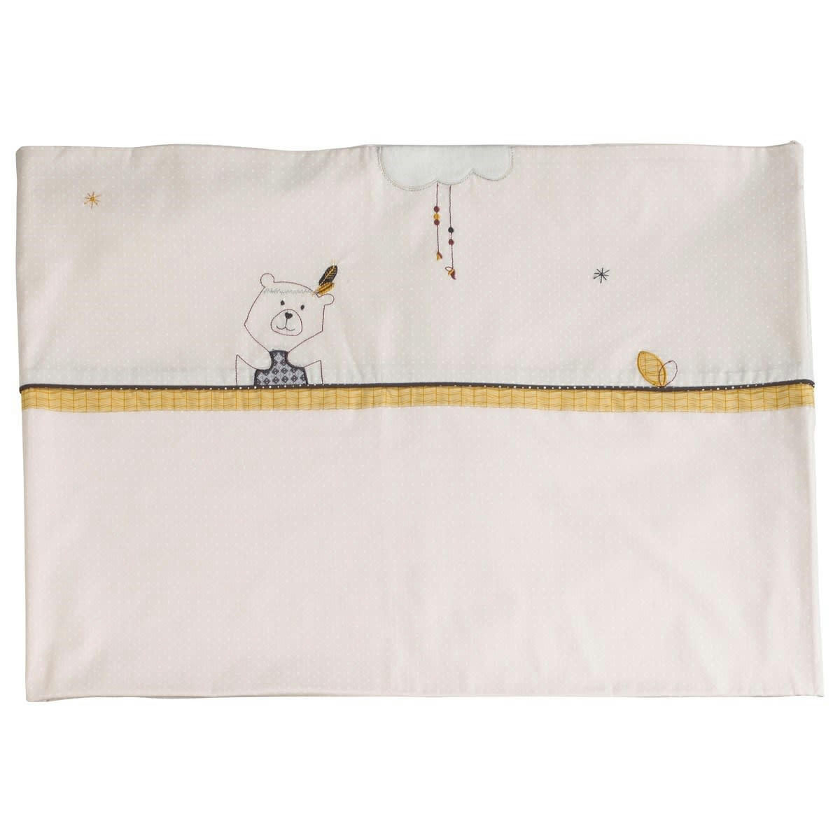 TIMOUKI - Parure de lit bébé 190x140cm et taie en coton beige