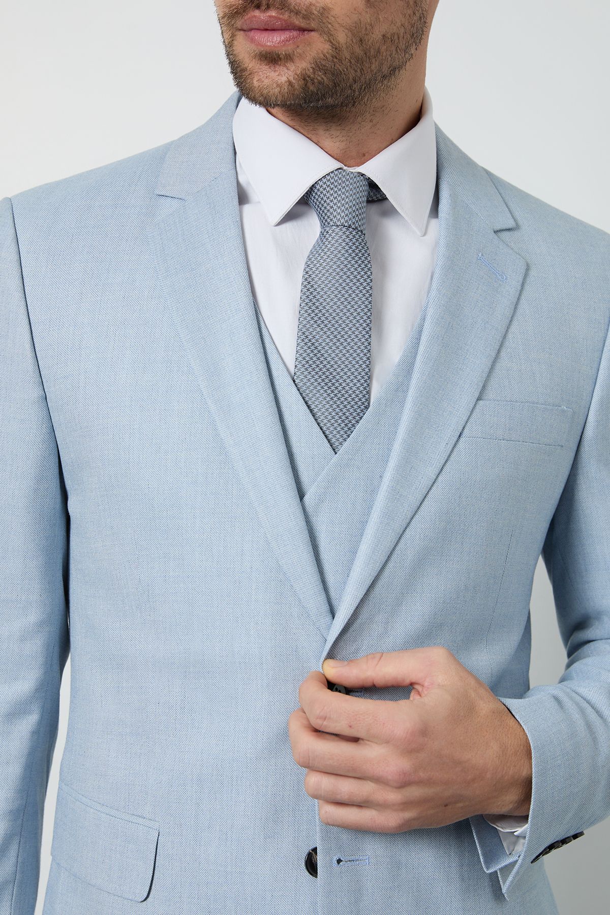 Burton Blue Houndstooth Tie