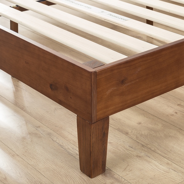 Priage by Zinus Antique Espresso Wood Platform Bed