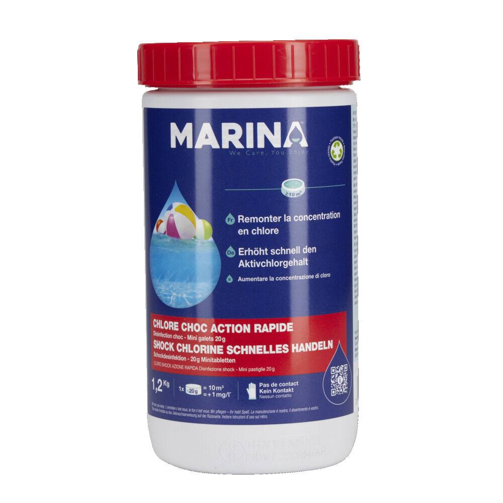 Chlore choc pastille 20g Marina 1,2kg