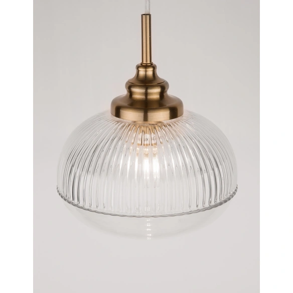 Pendelleuchte »Mond«, LED, 1-flammig, goldfarben/transparent