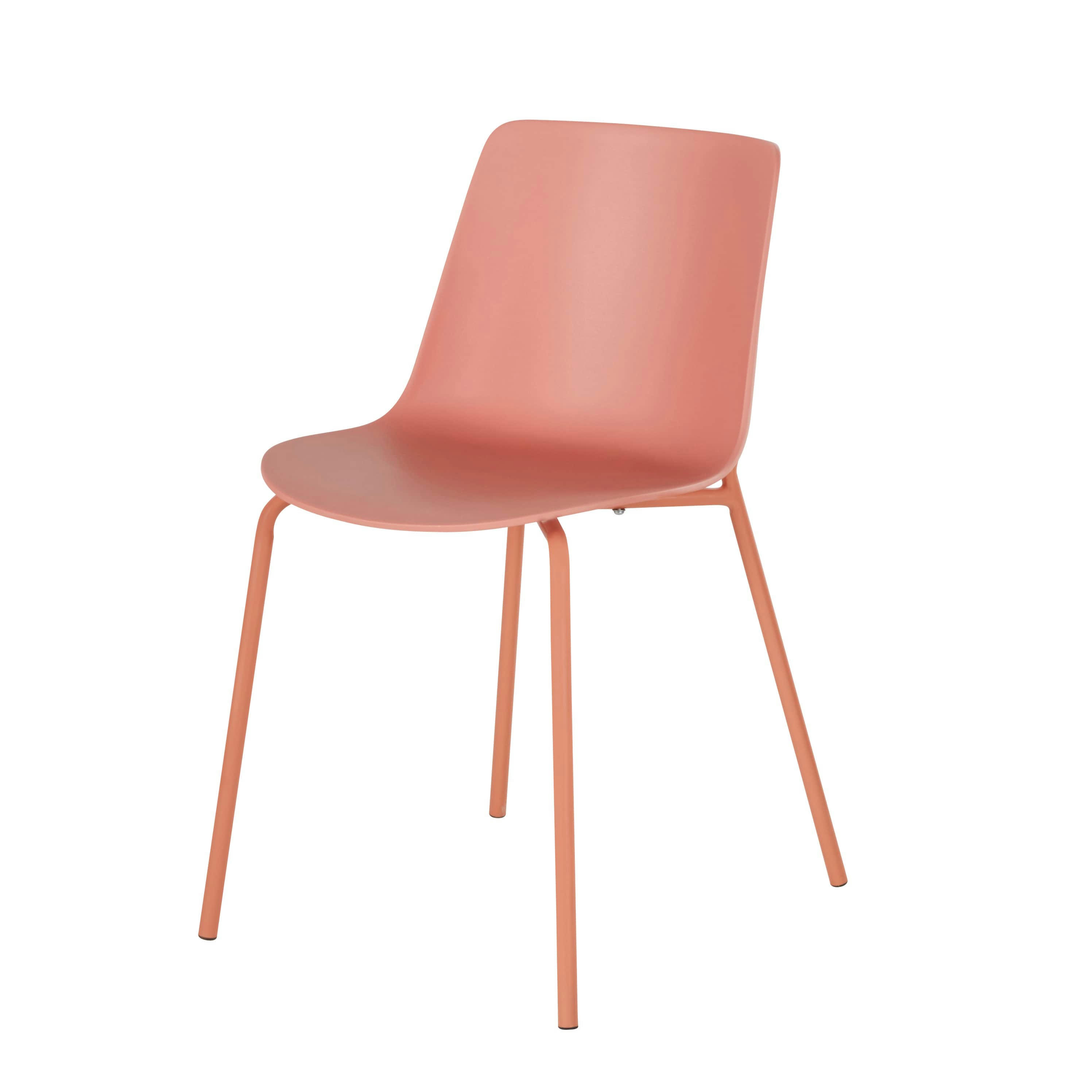 Fiby - Chaises en polypropylène et métal orange abricot (x2)
