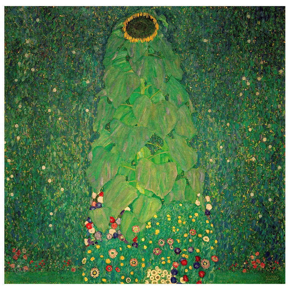 - Tableau impression sur toile Le Tournesol Gustav Klimt 90x90cm
