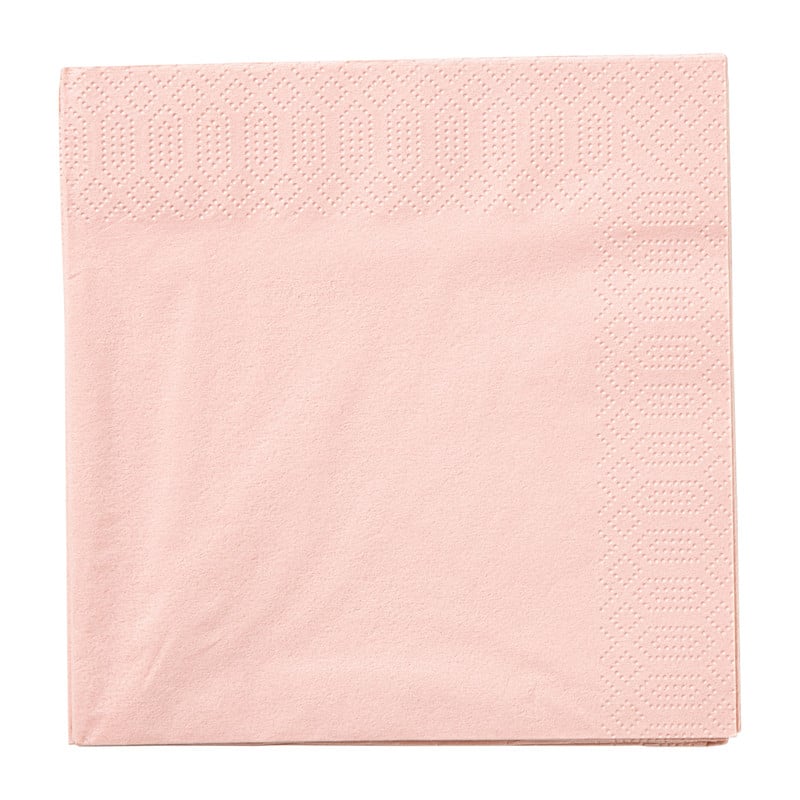 Servetten lichtroze - 33x33 cm - set van 20
