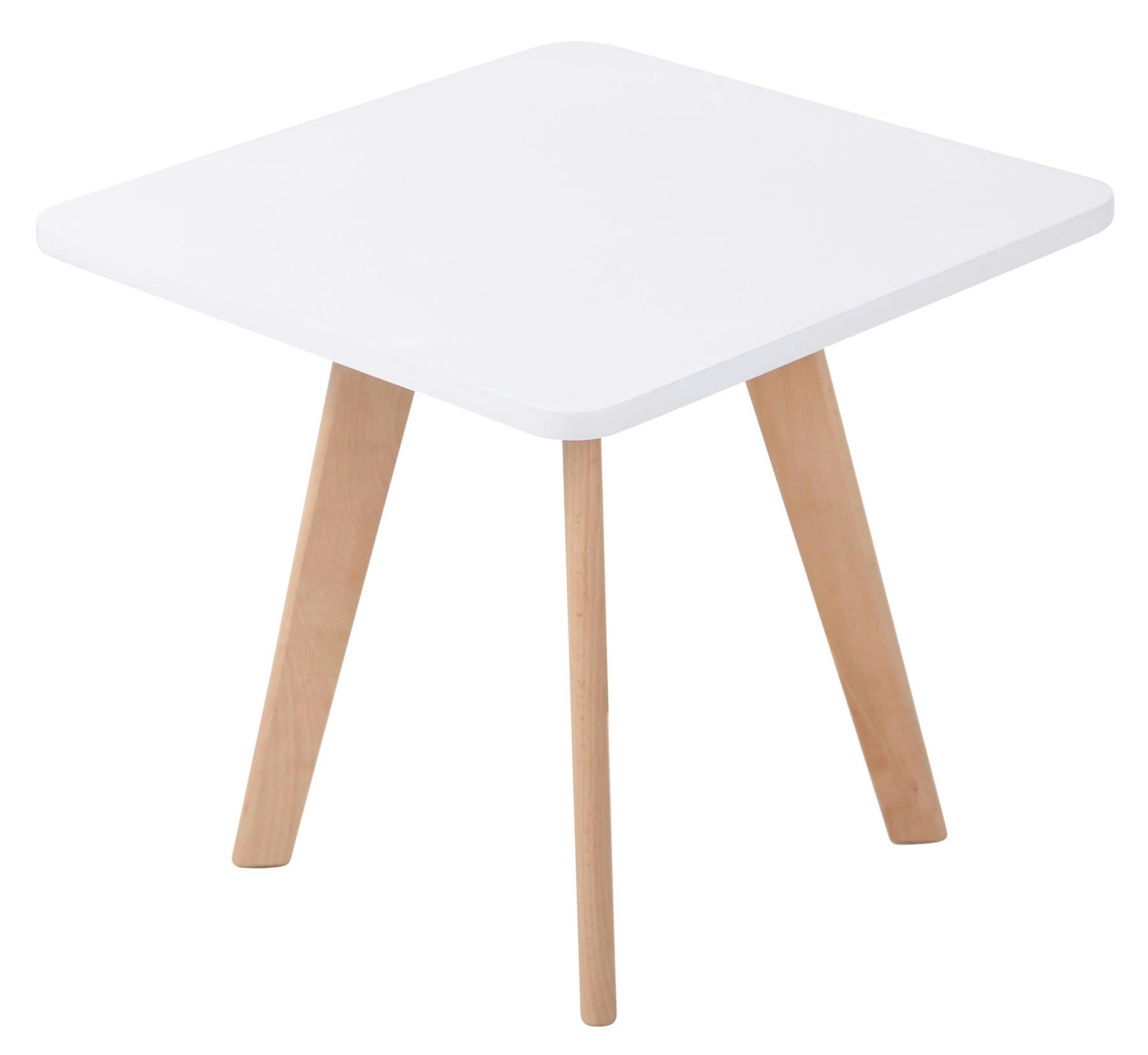 ALMERIA - Table d'appoint carrée en bois Blanc