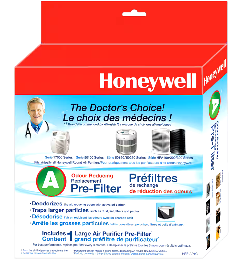 Honeywell HRF-AP1C Universal Activated Carbon Odour Reducing Air Purifier Replacement Pre-Filter (A)