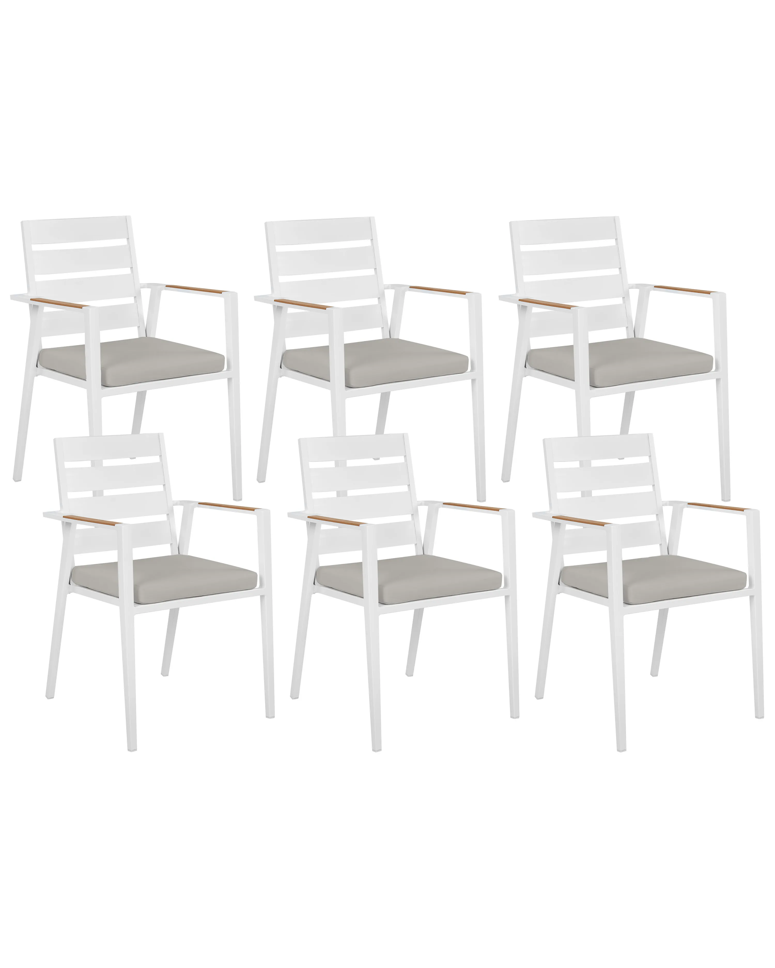 Set of 4 Garden Chairs with Cushions TAVIANO Metal Grey