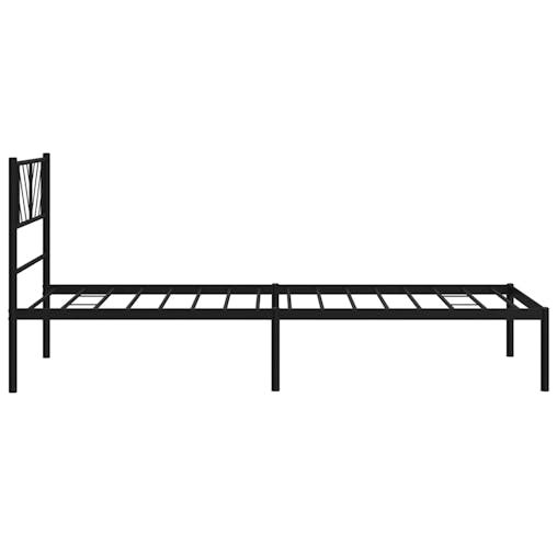 NNEVL Metal Bed Frame with Headboard Black 107x203 cm