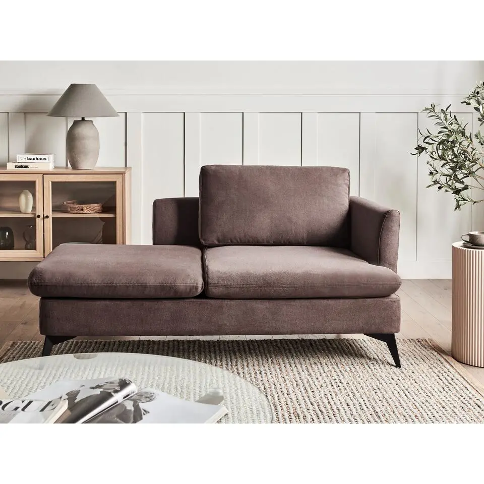 SIEVOZ - Chaise longue - Bruin - Rechtszijdig - Polyester