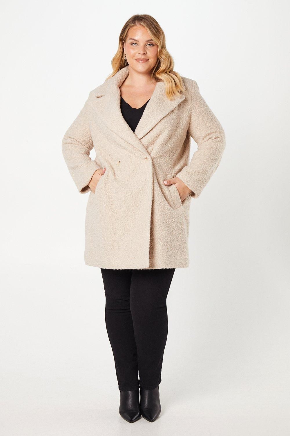 Dorothy Perkins Curve Teddy Boyfriend Coat