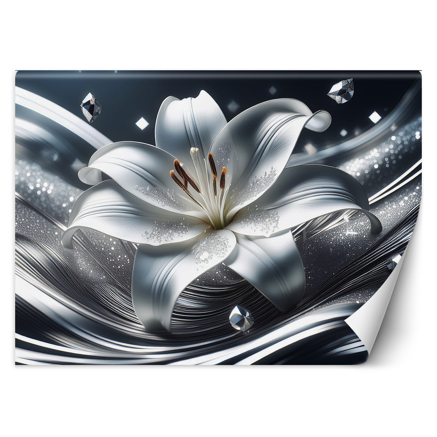 Feeby Fototapeta Srebrny kwiat lilii