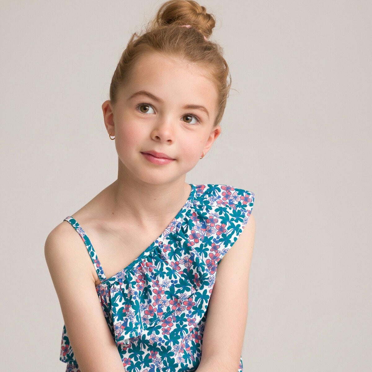 Robe encolure asymétrique, coton bio