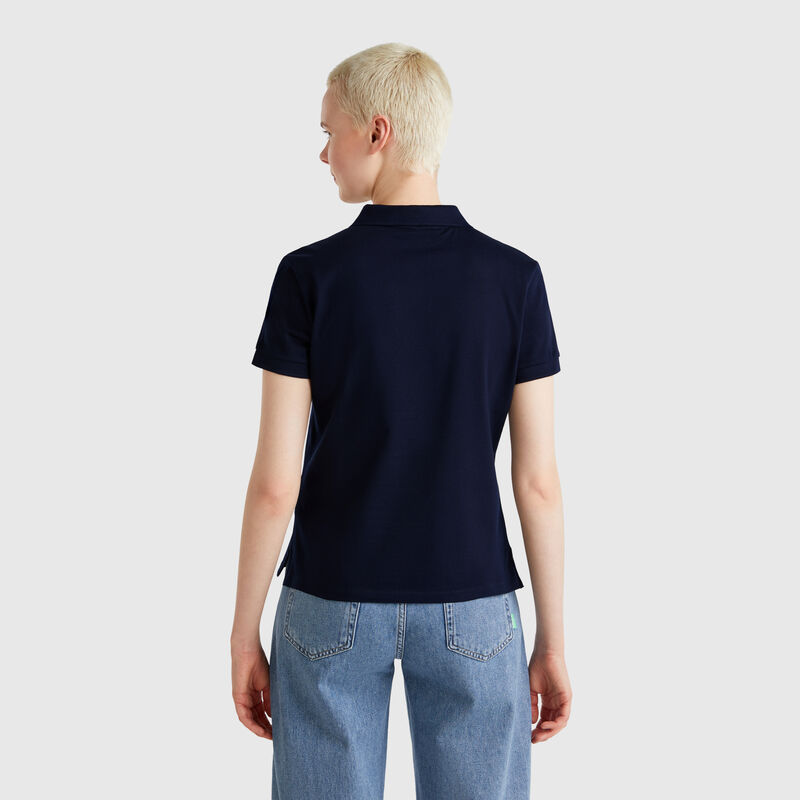 Slim fit polo in stretch cotton