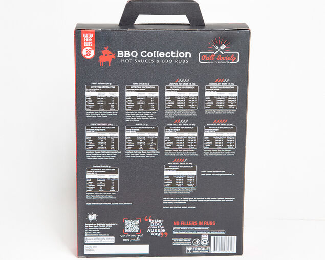 Grill Society 10 Piece BBQ Hot Sauces & BBQ Rubs Collection
