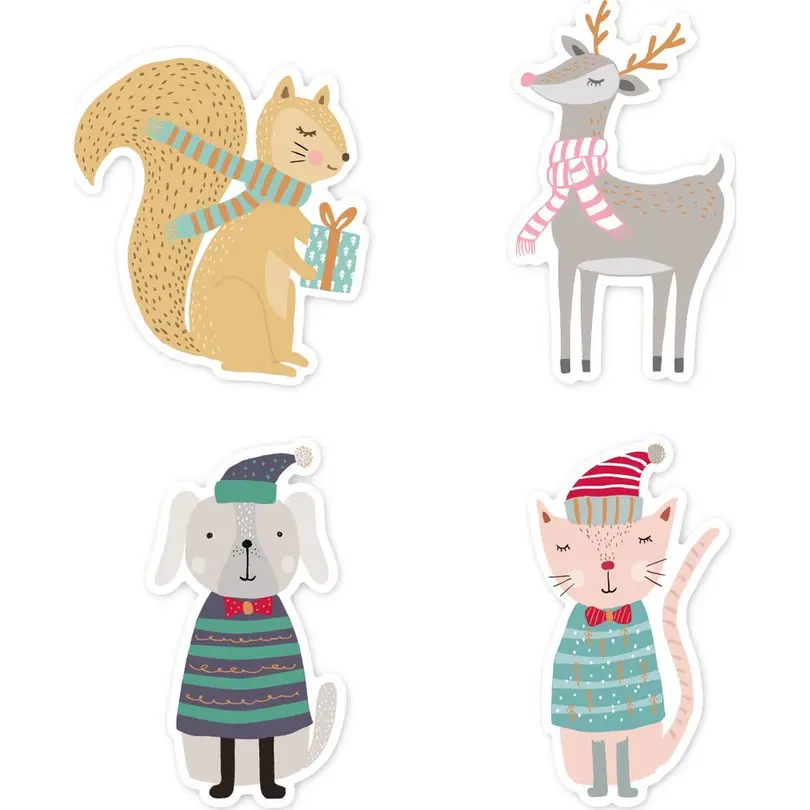 Sticker 4er-Set X-mas