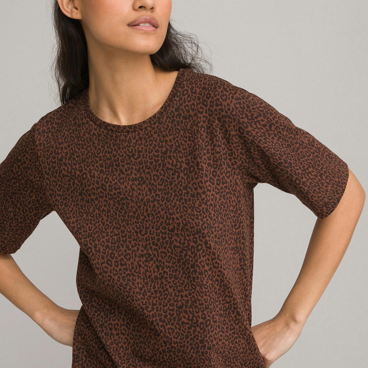 Robe T-shirt longue, imprimé animalier